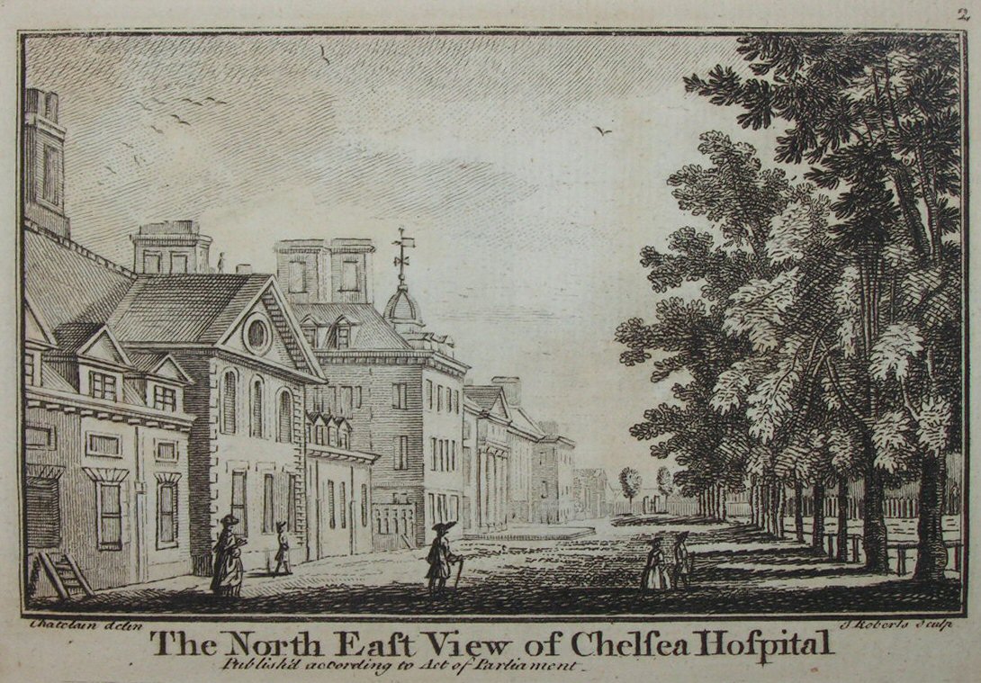 Print - The North East View of Chelsea Hospital - Roberts